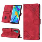 For Huawei P30 Pro Skin-feel Embossed Leather Phone Case(Red)