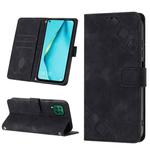 For Huawei P40 lite/nova 6 SE / nova 7i Skin-feel Embossed Leather Phone Case(Black)