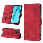 For Huawei P40 lite/nova 6 SE / nova 7i Skin-feel Embossed Leather Phone Case(Red)