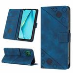For Huawei P40 lite/nova 6 SE / nova 7i Skin-feel Embossed Leather Phone Case(Blue)