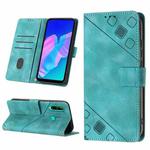 For Huawei Y7p/Honor 9C Global/P40 lite E Skin-feel Embossed Leather Phone Case(Green)
