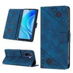 For Huawei Enjoy 50 / nova Y70 Plus Global Skin-feel Embossed Leather Phone Case(Blue)