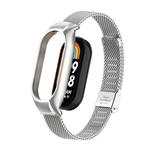 For Xiaomi Mi Band 8 Integrated Metal Case + Steel Mesh Buckle Watch Band(Silver)
