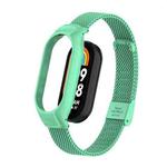 For Xiaomi Mi Band 8 Integrated Metal Case + Steel Mesh Buckle Watch Band(Blue Sea)