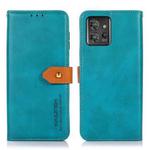 For Motorola ThinkPhone 5G KHAZNEH Dual-color Cowhide Texture Flip Leather Phone Case(Blue)