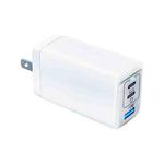 65W Dual PD USB-C / Type-C + USB 3-Port Gan Fast Charging Charger, Plug:US Plug(White)