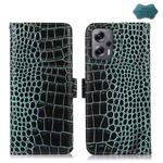For Xiaomi Redmi Note 12 Turbo Crocodile Top Layer Cowhide Leather Phone Case(Green)