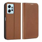 For Xiaomi Redmi Note 12 4G Global DUX DUCIS Skin X2 Series Horizontal Flip Leather Phone Case(Brown)