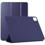 For iPad Air 13 2024 / Pro 12.9 2020 Non-buckle Double-sided Magnetic Flip Leather Tablet Case With Holder & Sleep / Wake-up Function(Dark Blue)