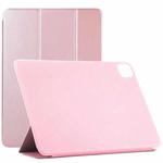 For iPad Pro 12.9 inch(2020) Horizontal Flip Ultra-thin Double-sided Clip Non-buckle Magnetic PU Leather Tablet Case With Three-folding Holder & Sleep / Wake-up Function(Rose Gold)