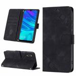 For Honor 10 Lite / Huawei P smart 2019 Skin-feel Embossed Leather Phone Case(Black)