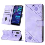 For Honor 10 Lite / Huawei P smart 2019 Skin-feel Embossed Leather Phone Case(Light Purple)