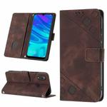 For Honor 10X Lite Skin-feel Embossed Leather Phone Case(Brown)