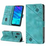 For Honor 10X Lite Skin-feel Embossed Leather Phone Case(Green)
