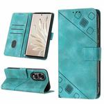 For Honor 70 Skin-feel Embossed Leather Phone Case(Green)