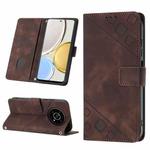 For Honor Magic4 Lite/X30/X9 4G/5G/X40 GT Skin-feel Embossed Leather Phone Case(Brown)