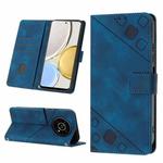 For Honor Magic4 Lite/X30/X9 4G/5G/X40 GT Skin-feel Embossed Leather Phone Case(Blue)