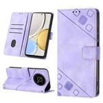 For Honor Magic4 Lite/X30/X9 4G/5G/X40 GT Skin-feel Embossed Leather Phone Case(Light Purple)