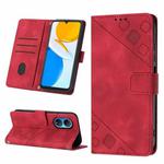 For Honor X7 4G/Play 30 Plus Skin-feel Embossed Leather Phone Case(Red)
