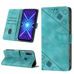 Skin-feel Embossed Leather Phone Case For Honor 9X Global/Huawei P Smart Z/Y9 Prime 2019/Enjoy 10 Plus(Green)
