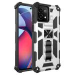 For Motorola Moto G Stylus 5G 2023 Shockproof TPU + PC Magnetic Phone Case with Holder(Silver)