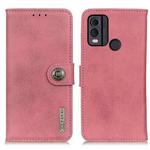 For Nokia C22 4G KHAZNEH Cowhide Texture Flip Leather Phone Case(Pink)