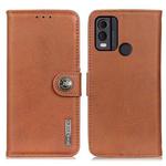 For Nokia C22 4G KHAZNEH Cowhide Texture Flip Leather Phone Case(Brown)