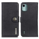 For Nokia C12 4G KHAZNEH Cowhide Texture Flip Leather Phone Case(Black)