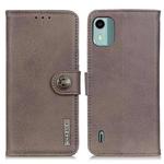 For Nokia C12 4G KHAZNEH Cowhide Texture Flip Leather Phone Case(Khaki)