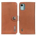 For Nokia C12 4G KHAZNEH Cowhide Texture Flip Leather Phone Case(Brown)