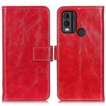 For Nokia C22 4G Retro Crazy Horse Texture Leather Phone Case(Red)
