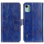 For Nokia C12 4G Retro Crazy Horse Texture Leather Phone Case(Blue)