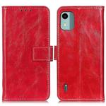 For Nokia C12 4G Retro Crazy Horse Texture Leather Phone Case(Red)