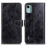 For Nokia C12 4G Retro Crazy Horse Texture Leather Phone Case(Black)