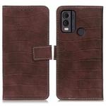 For Nokia C22 4G Magnetic Crocodile Texture Leather Phone Case(Brown)