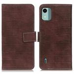 For Nokia C12 4G Magnetic Crocodile Texture Leather Phone Case(Brown)