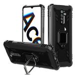 For OPPO Realme X2 Pro / Reno Ace Carbon Fiber Protective Case with 360 Degree Rotating Ring Holder(Black)