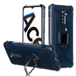 For OPPO Realme X2 Pro / Reno Ace Carbon Fiber Protective Case with 360 Degree Rotating Ring Holder(Blue)