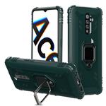 For OPPO Realme X2 Pro / Reno Ace Carbon Fiber Protective Case with 360 Degree Rotating Ring Holder(Green)