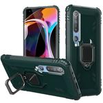 For Xiaomi Mi 10 / 10 Pro Carbon Fiber Protective Case with 360 Degree Rotating Ring Holder(Green)