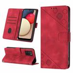 For Samsung Galaxy A02s 164mm Skin-feel Embossed Leather Phone Case(Red)