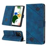 For Xiaomi Poco X5 Pro 5G/Redmi Note 12 Pro Speed Skin-feel Embossed Leather Phone Case(Blue)