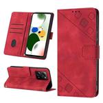 For Xiaomi Poco X5 Pro 5G/Redmi Note 12 Pro Speed Skin-feel Embossed Leather Phone Case(Red)