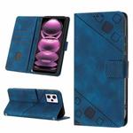 Skin-feel Embossed Leather Phone Case For Xiaomi Redmi Note 12 Pro 5G Global / Redmi Note 12 Pro 5G China(Blue)