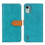 For Nokia C12 4G European Floral Embossed Flip Leather Phone Case(Blue)