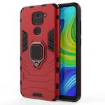 For Xiaomi Redmi Note 9 PC + TPU Anti-fall Protective Case with Ring Holder(Red)