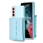 For Samsung Galaxy S21 5G Horizontal Wallet Rhombic Leather Phone Case(Blue)