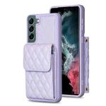 For Samsung Galaxy S22+ 5G Vertical Wallet Rhombic Leather Phone Case(Purple)