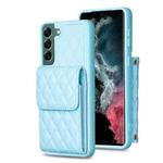 For Samsung Galaxy S22+ 5G Vertical Wallet Rhombic Leather Phone Case(Blue)