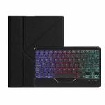 For iPad 10th Gen 10.9 2022 B10S Triangle Holder Three-color Backlight Bluetooth Keyboard Leather Case(Black)